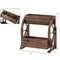 Outdoor 2-Tier Rustic Wood Wagon Planter with Semi-Wheels and Drainage